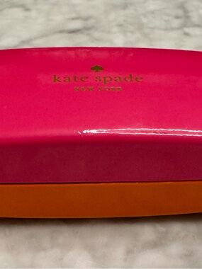 kate spade Pink and Orange Hard Shell Sunglasses Case EUC